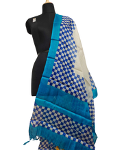 Tussar silk hand block print dupatta SILK ZONE